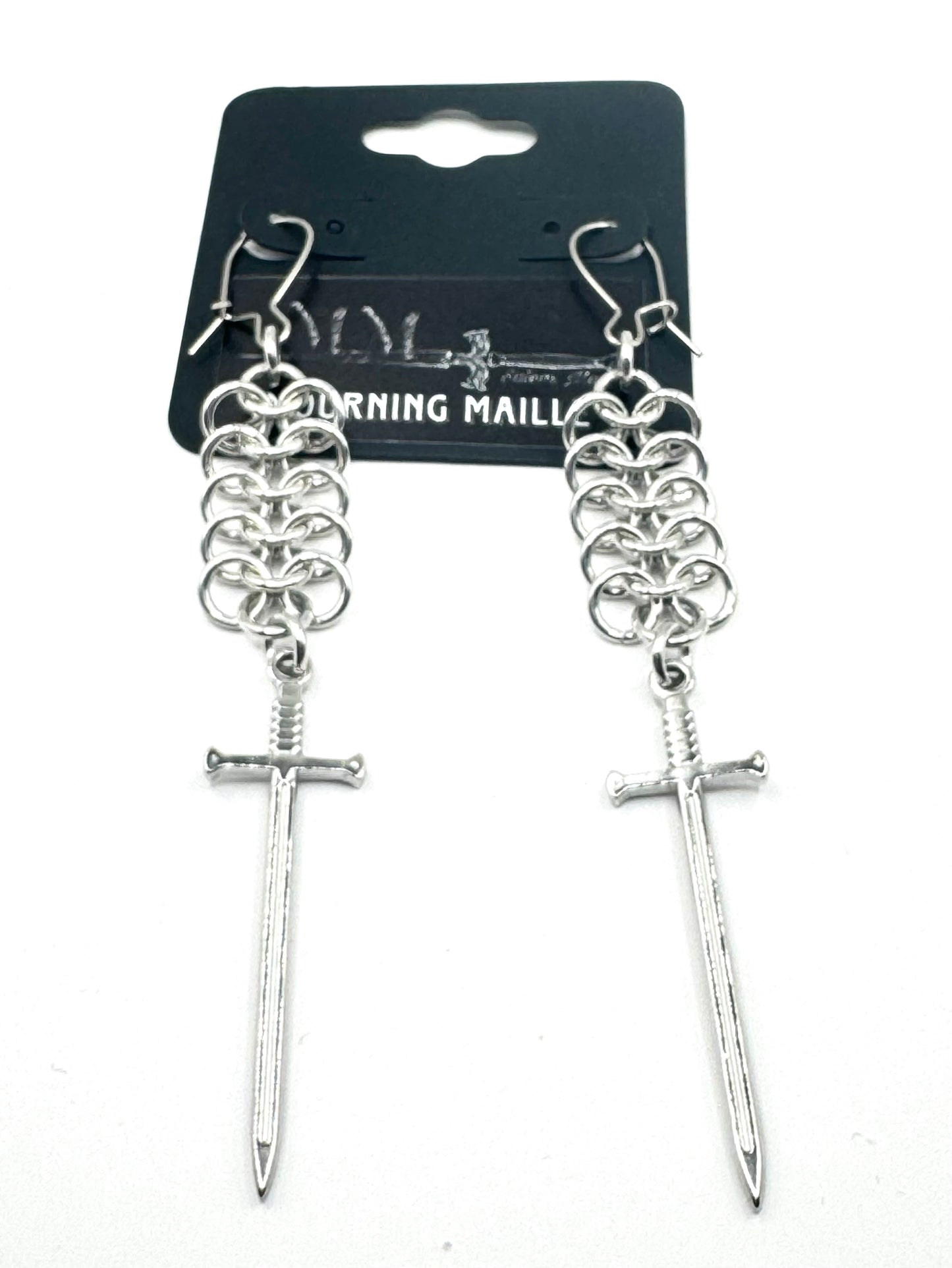 Mourning Maille Chain Earrings