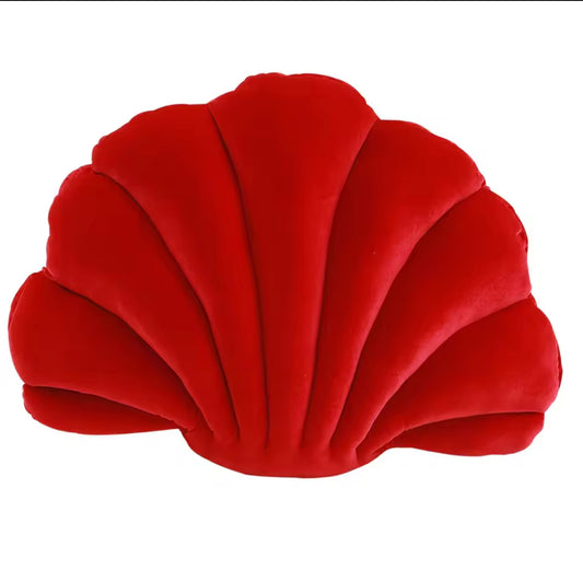 Large Plush Shell Pillow in Red