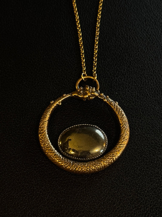 Serpent Queen Necklace - Pyrite and Bronze