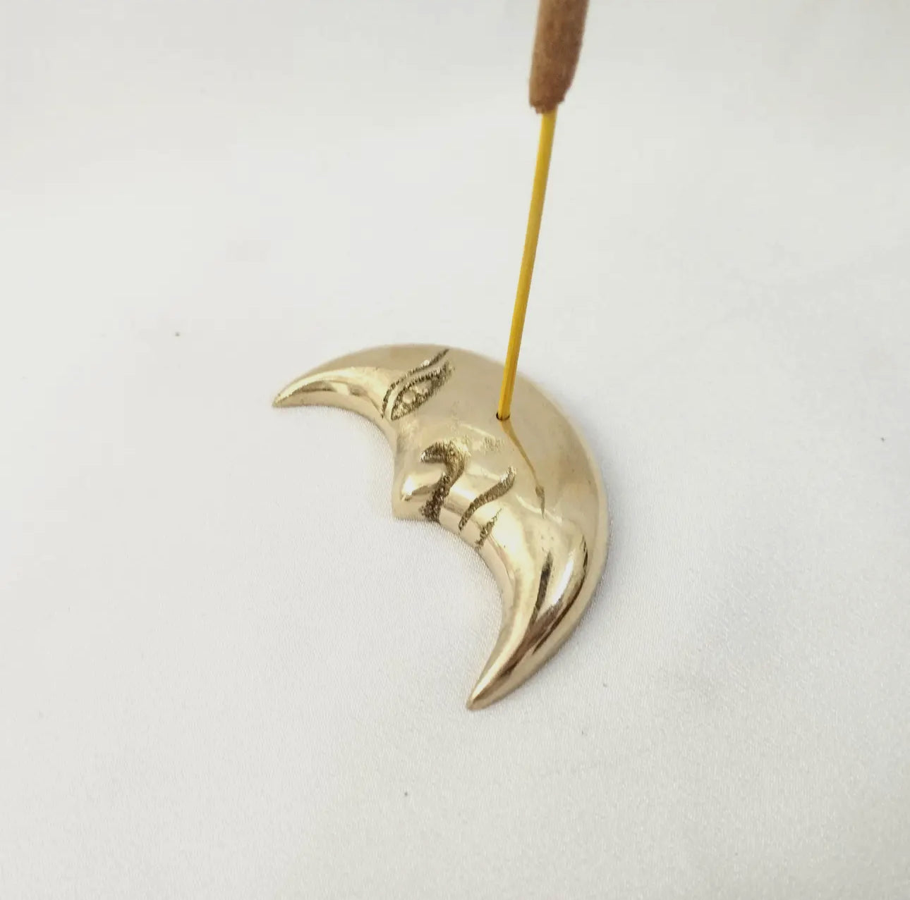 Brass moon incense holder (small)