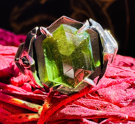 Black Knight Peridot Bronze Ring by Julian the 2nd