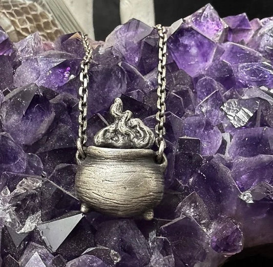 Cauldron & Smoke Witchy Pendant by Uneven Creations
