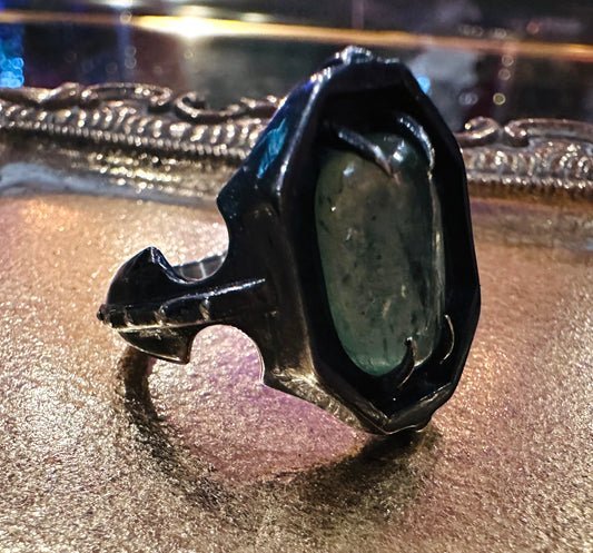 Moss Kyanite Citadel Ring in Sterling Silver by Julian the 2nd