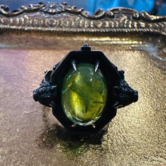 Peridot Gargoyle Ring in Sterling Silver by Julian the 2nd