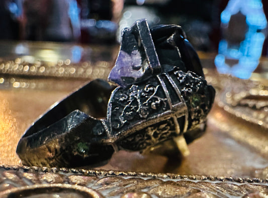 Amethyst Knight’s Helm Ring in Sterling Silver by Julian the 2nd