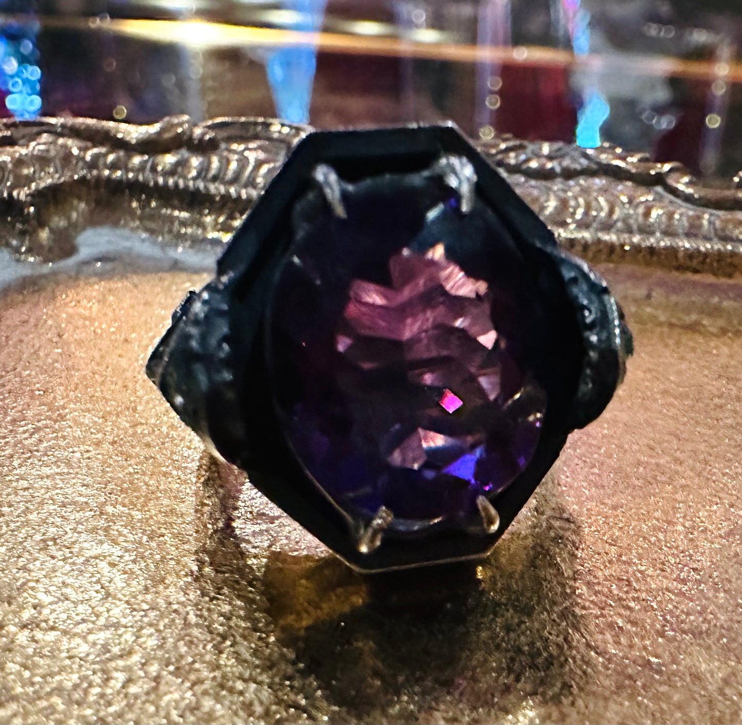 Amethyst Knight’s Helm Ring in Sterling Silver by Julian the 2nd