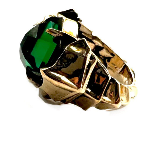 Black Knight Emerald Bronze Ring by Julian the 2nd