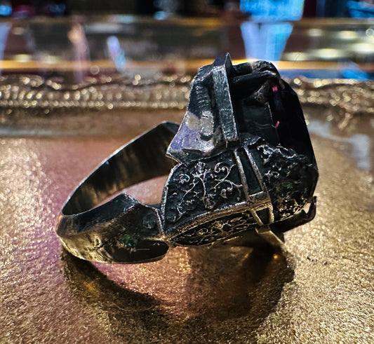 Amethyst Knight’s Helm Ring in Sterling Silver by Julian the 2nd