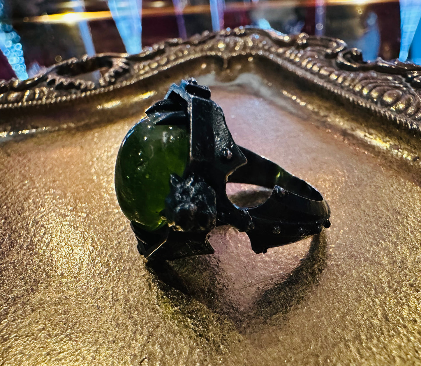 Peridot Gargoyle Ring in Sterling Silver by Julian the 2nd