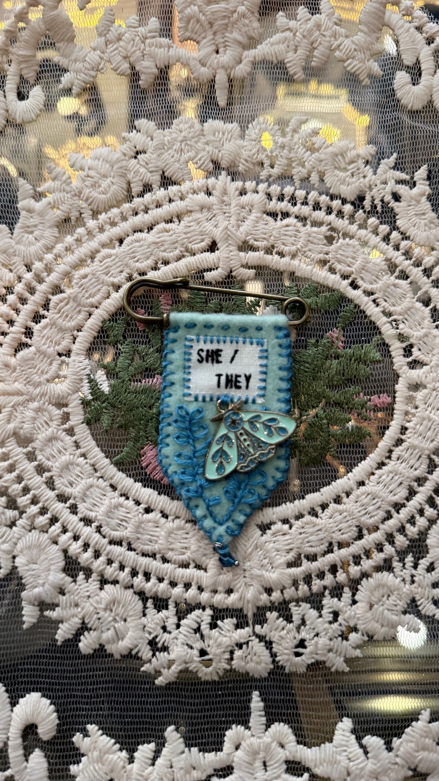 Handmade Pronoun Pins by Gentle Repose