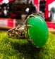 Cathedral Skull Ring With Chrysoprase in White Bronze by Julian the 2nd