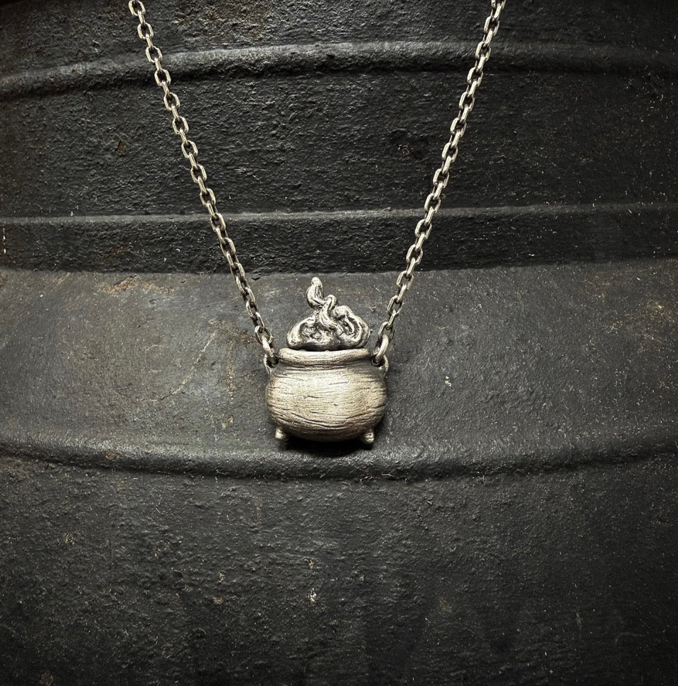 Cauldron & Smoke Witchy Pendant by Uneven Creations
