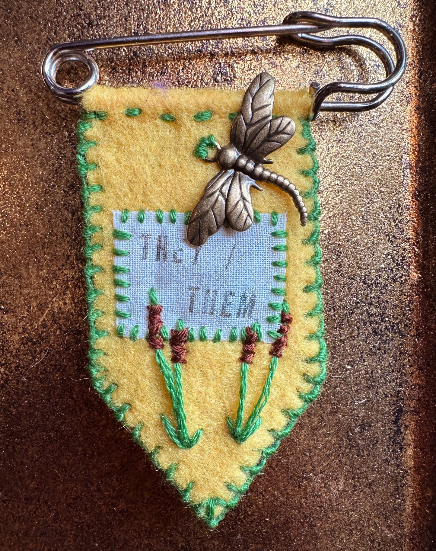 Handmade Pronoun Pins by Gentle Repose