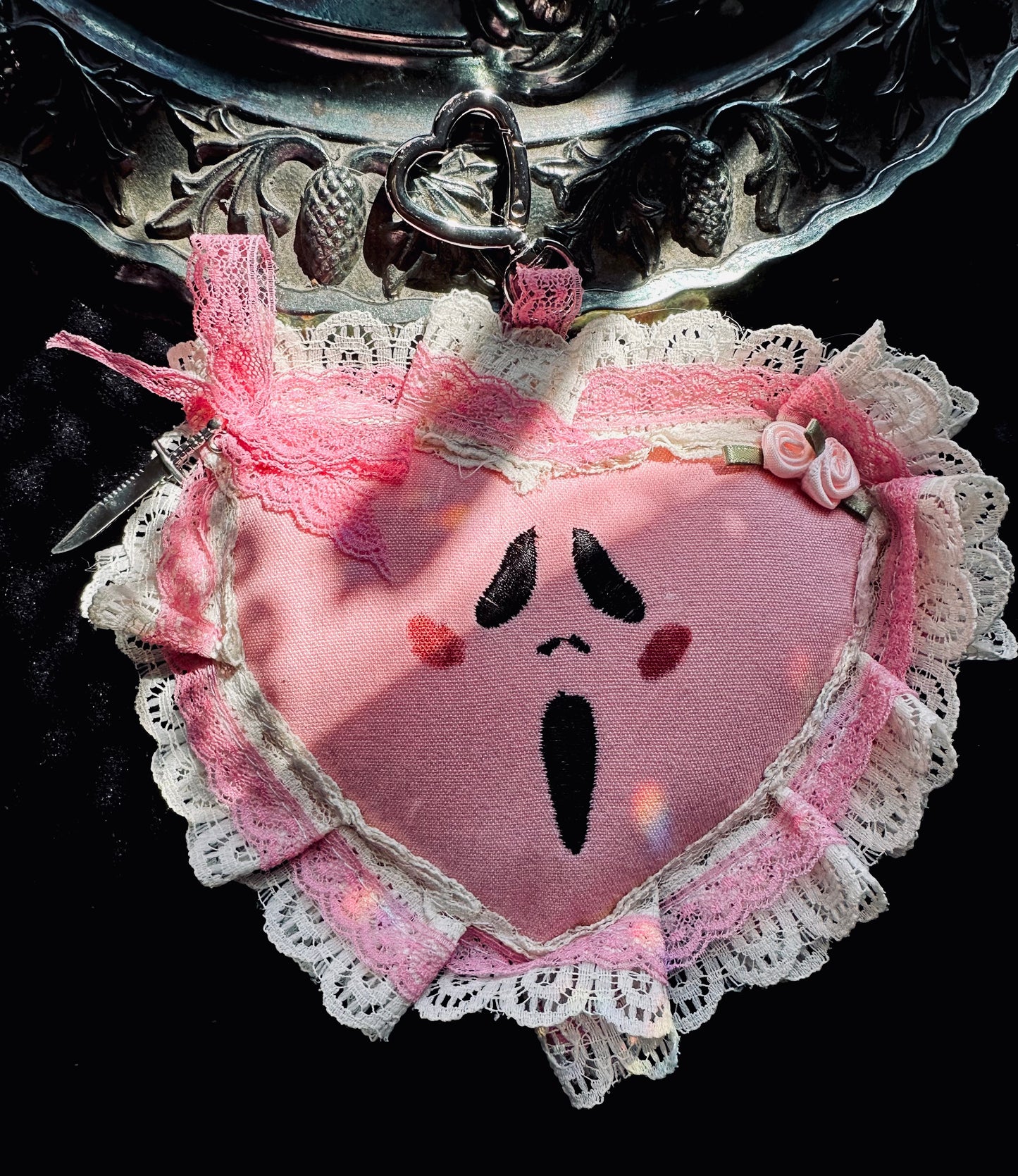 Handmade Gothic Heart Bag Charms by Dirty Pillows