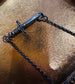 Orange CZ Sterling Silver Sword Clasp Necklace by Julian the 2nd