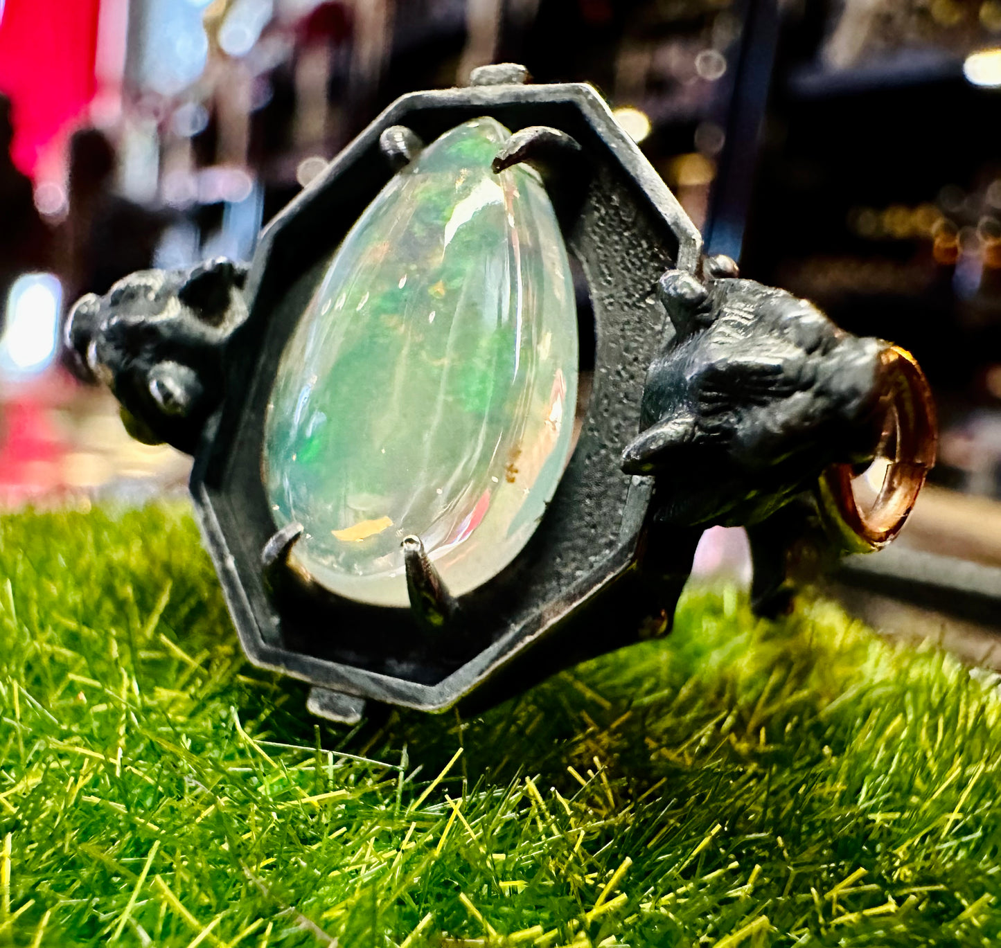 The Sentinel Opal Ring In Sterling Silver by Julian the 2nd
