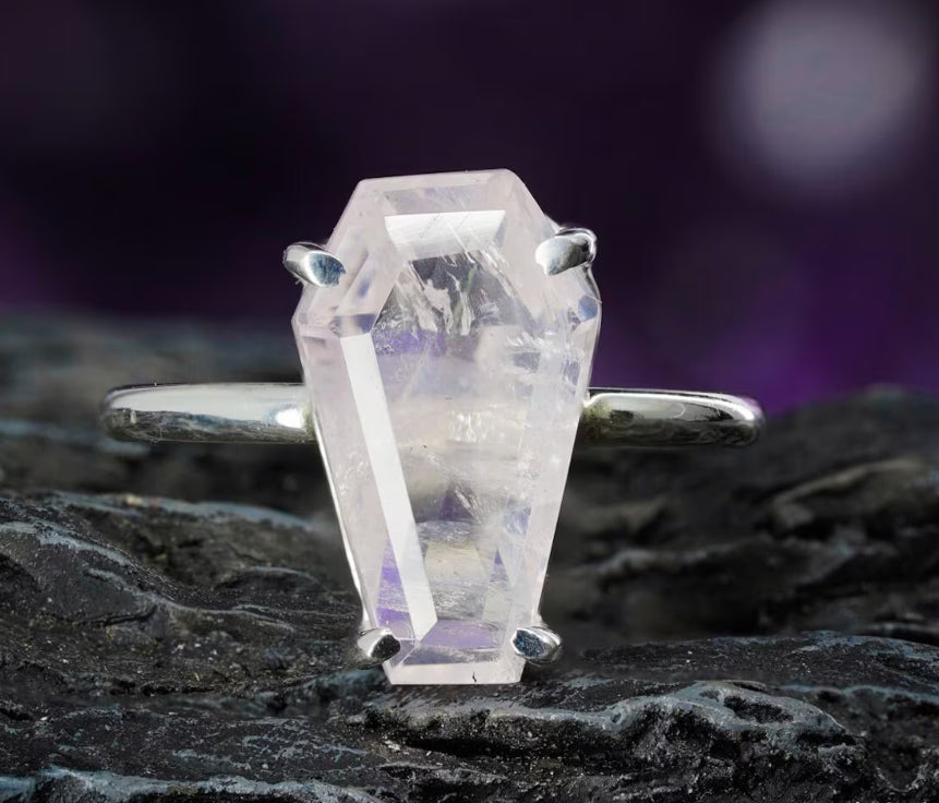 Moonstone Coffin Ring