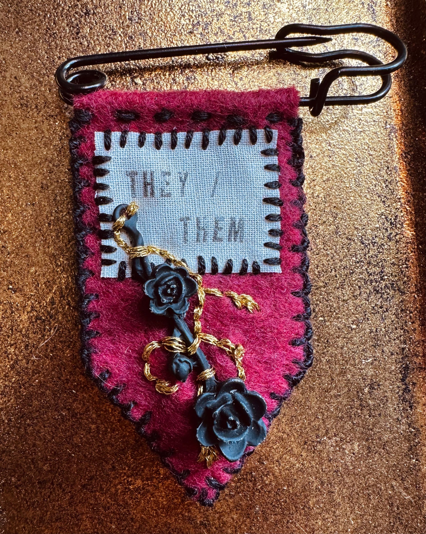 Handmade Pronoun Pins by Gentle Repose