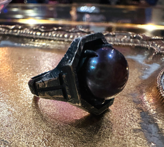 Black Pearl Ring in Sterling Silver by Julian the 2nd