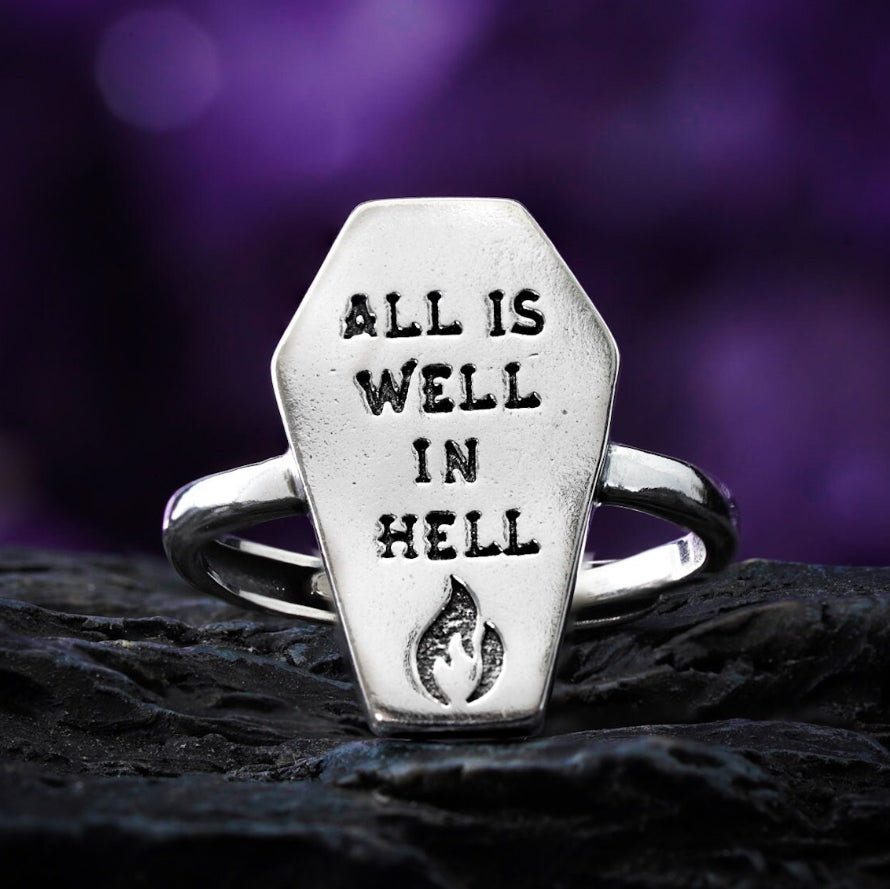 All is Well in Hell Coffin Ring