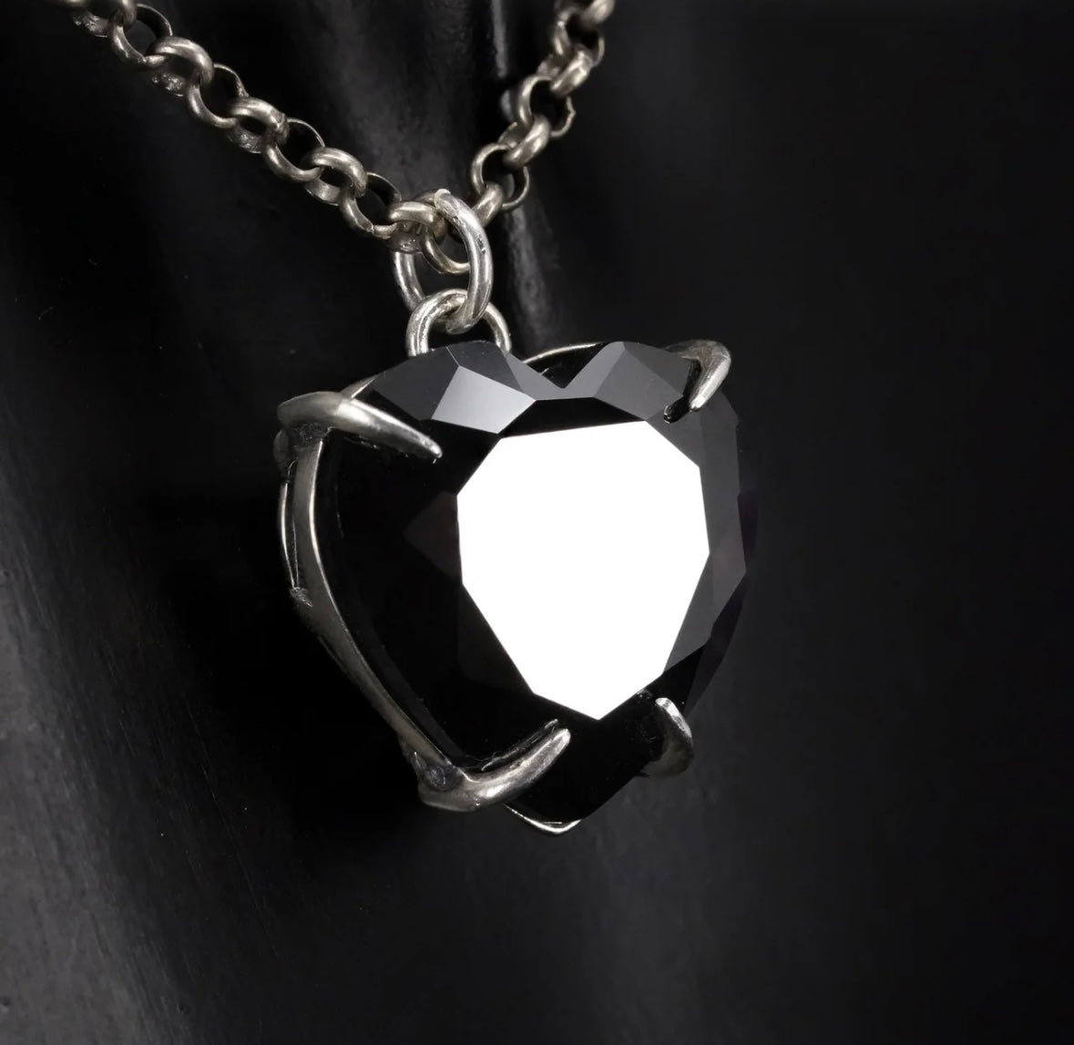 Love Bites Black Heart Pendant