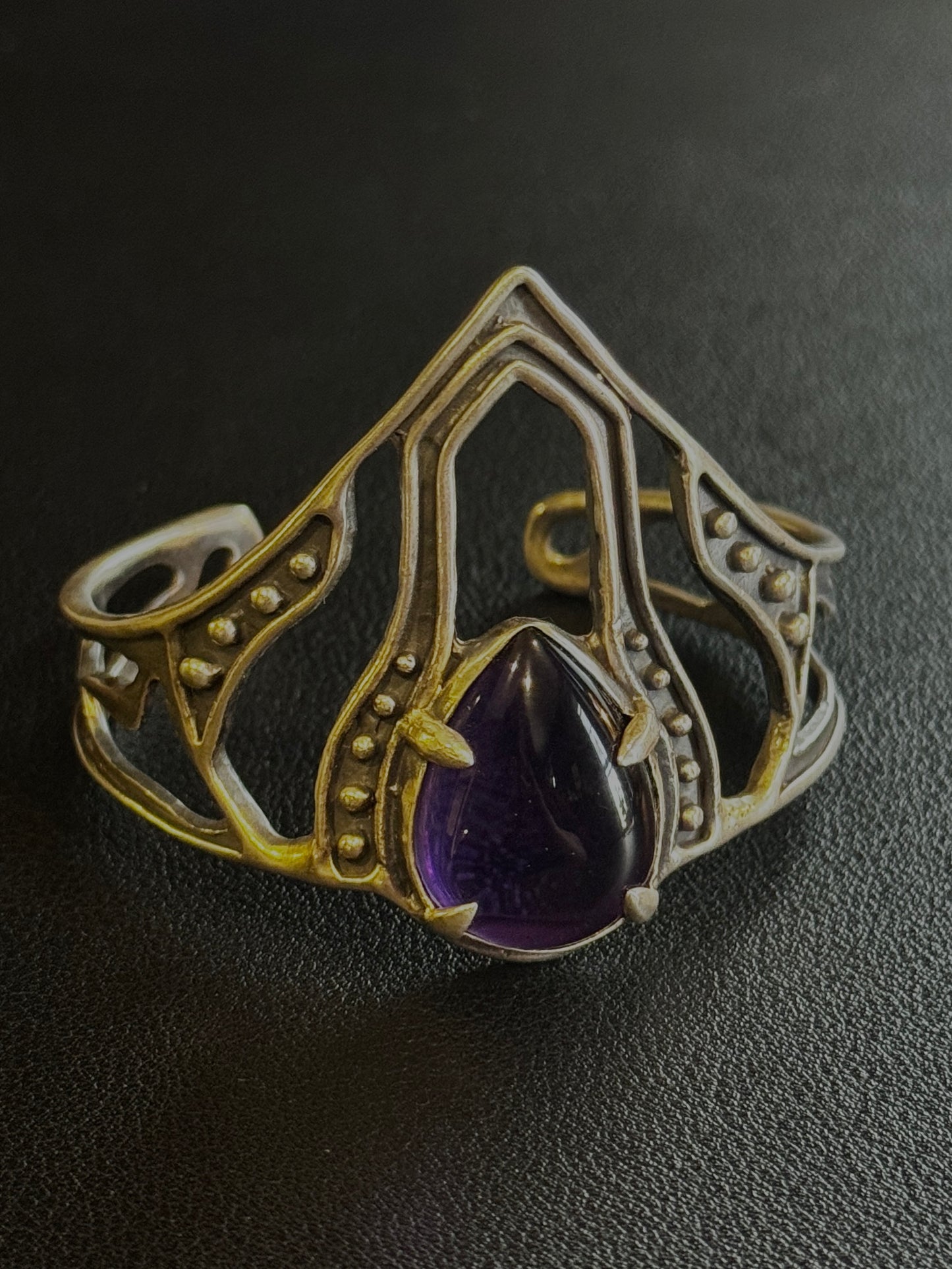 Nimue Cuff Bracelet with Amethyst by Acid Queen