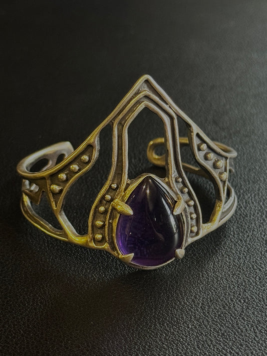 Nimue Cuff Bracelet with Amethyst by Acid Queen