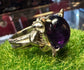 Amethyst Snake Coil Ring In White Bronze by Julian the 2nd