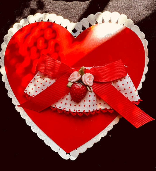 Sweet Strawberry Bow Hair Clips by Dirty Pillows