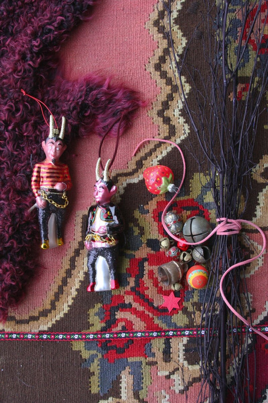 Playful Lil’ Krampus Glass Ornaments