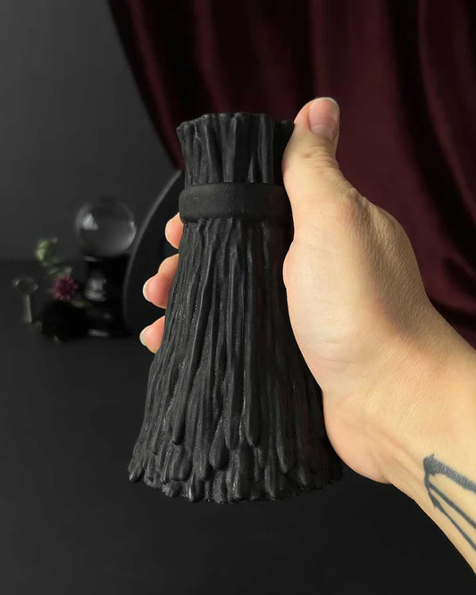 Graveyard Wanders - Broomstick ~ Taper Candle Holder