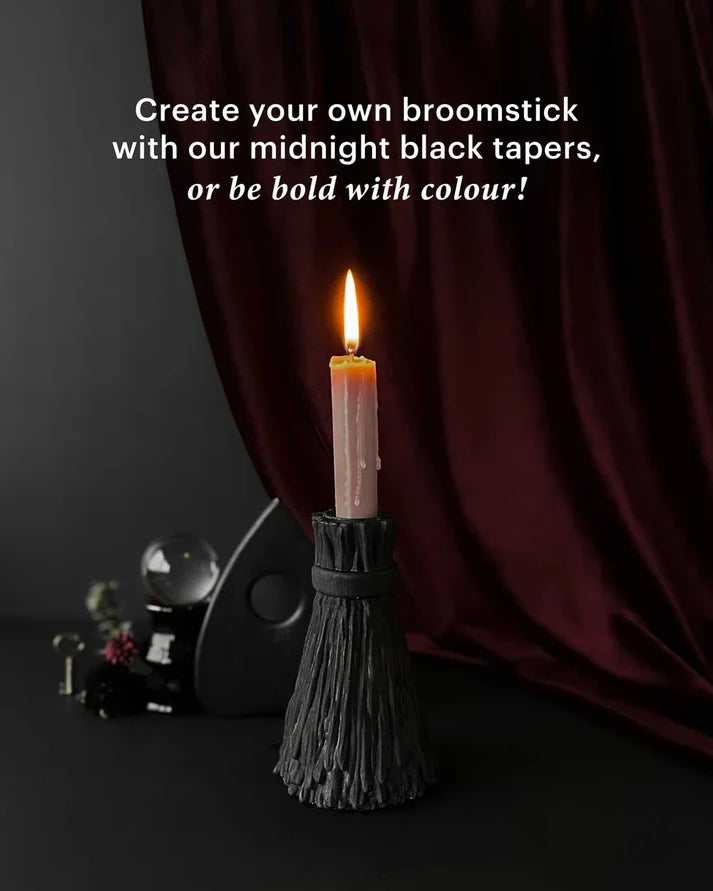 Graveyard Wanders - Broomstick ~ Taper Candle Holder