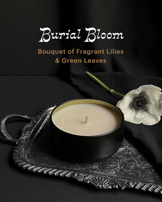 Burial Bloom ~40hr Candle (Fresh Lilies) by Graveyard Wanders