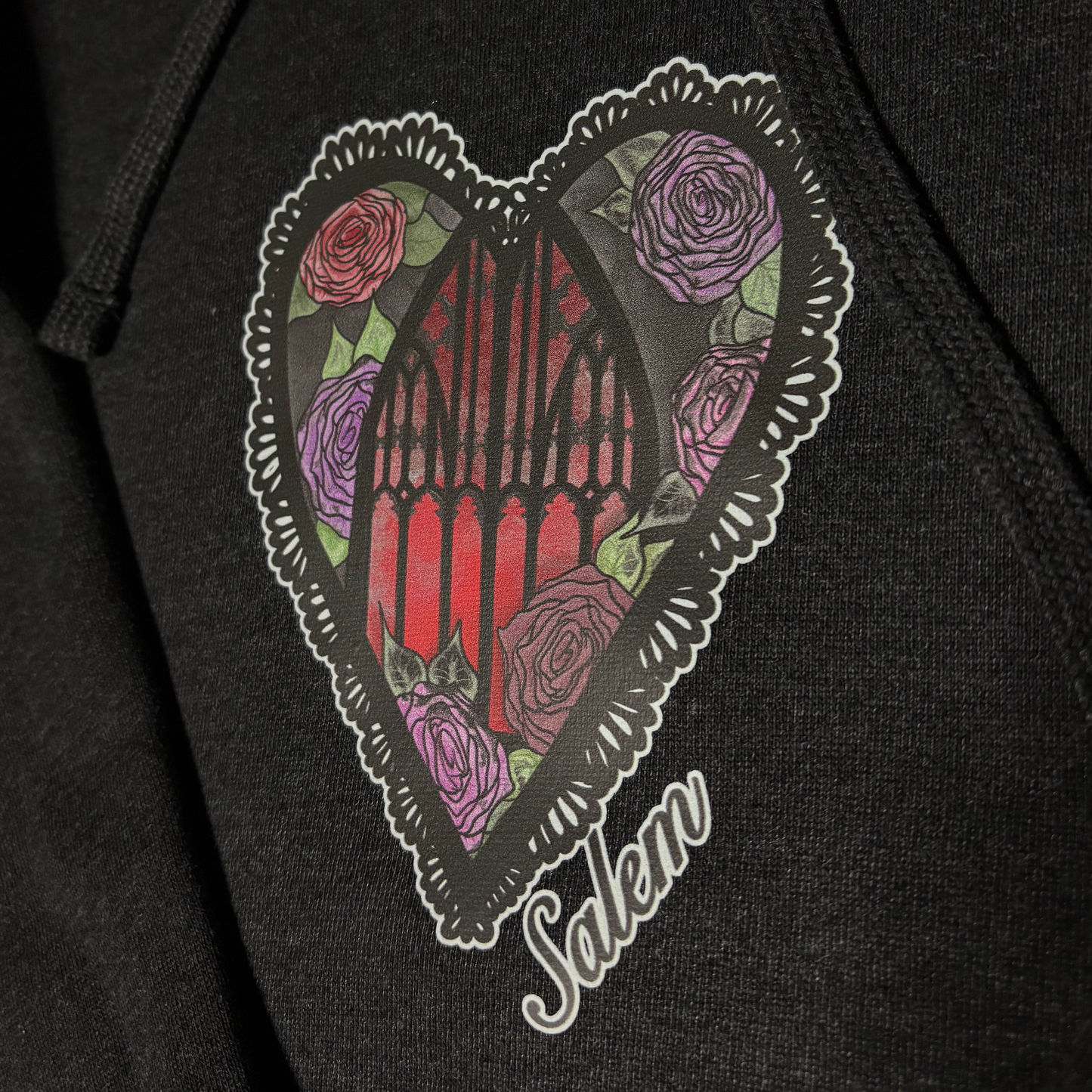 Dark Grey Salem Heart Hoodie by XO Ash