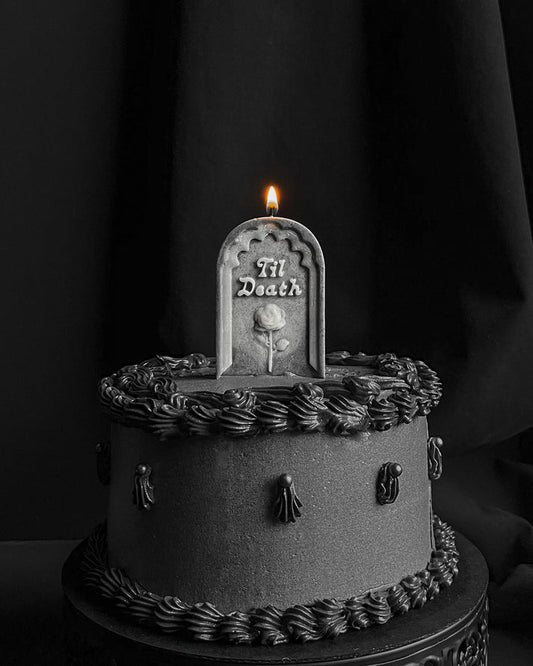 Graveyard Wanders - Til Death ~ Tombstone Milestone Candle