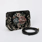 Floral Black Flap Crossbody Bag