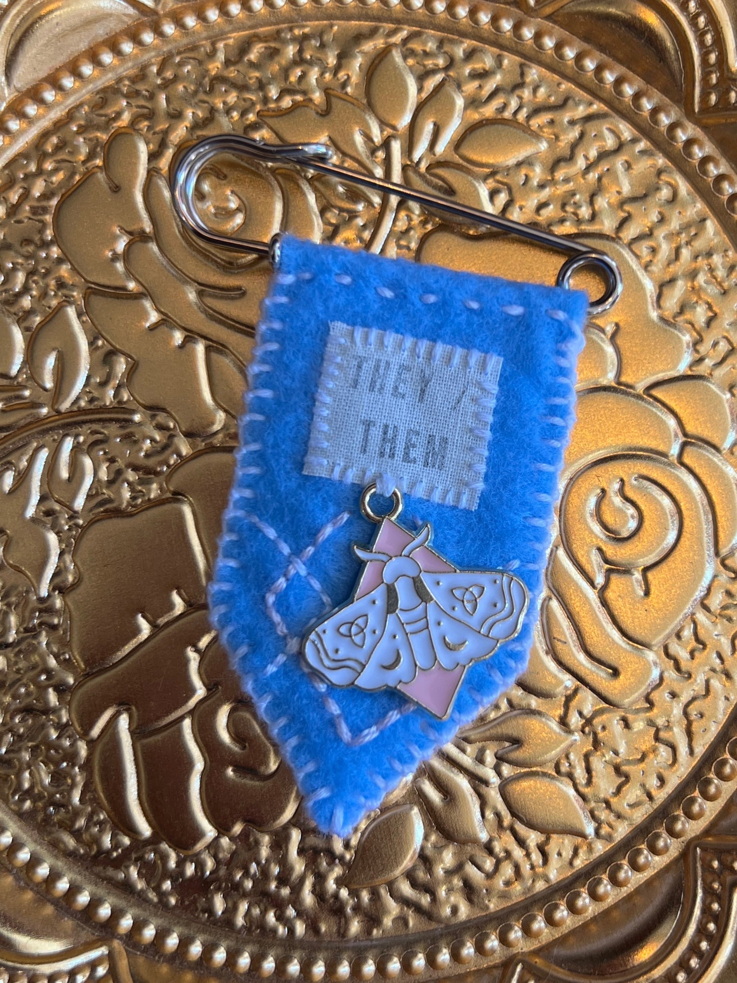 Handmade Pronoun Pins by Gentle Repose