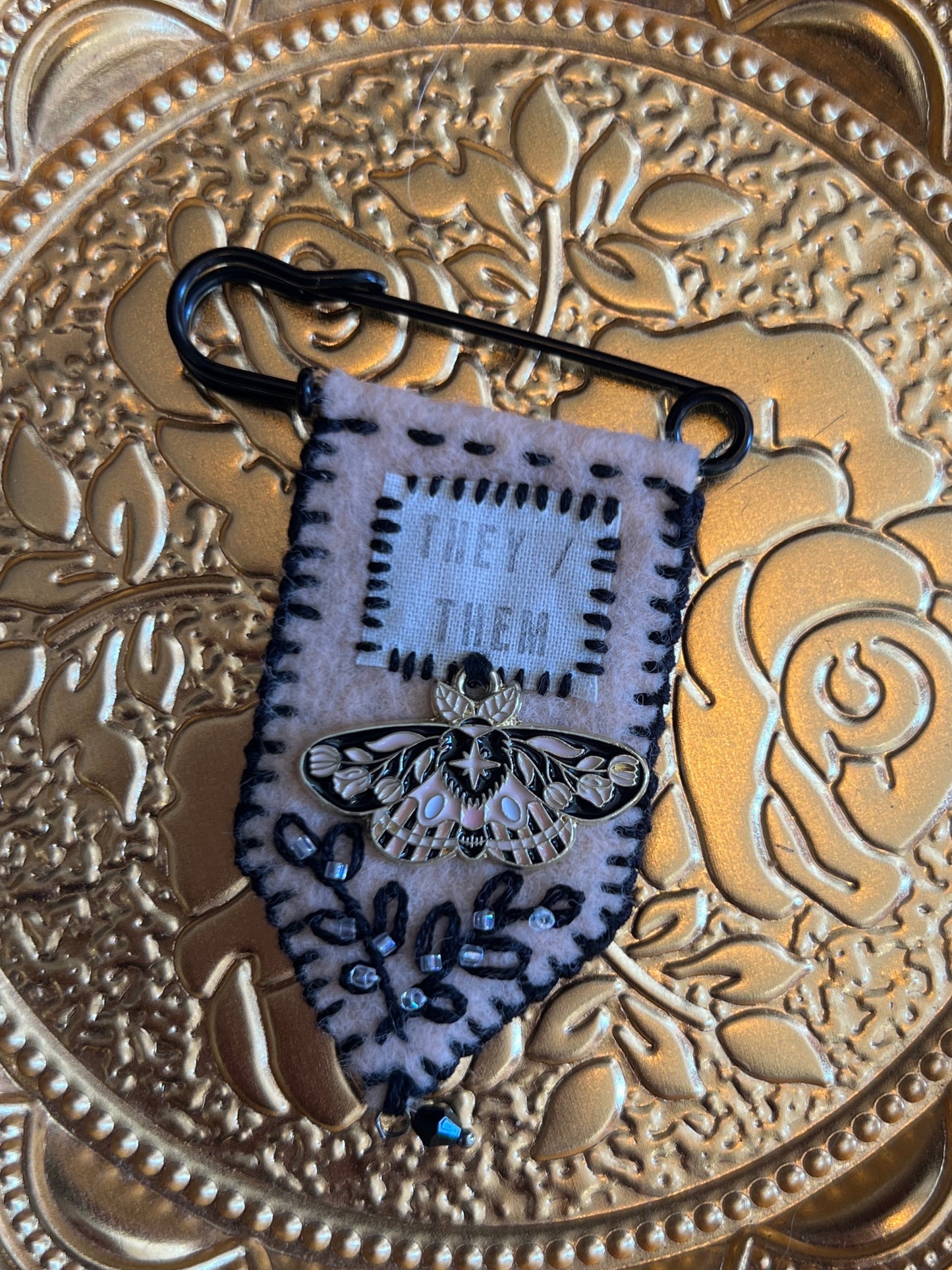 Handmade Pronoun Pins by Gentle Repose