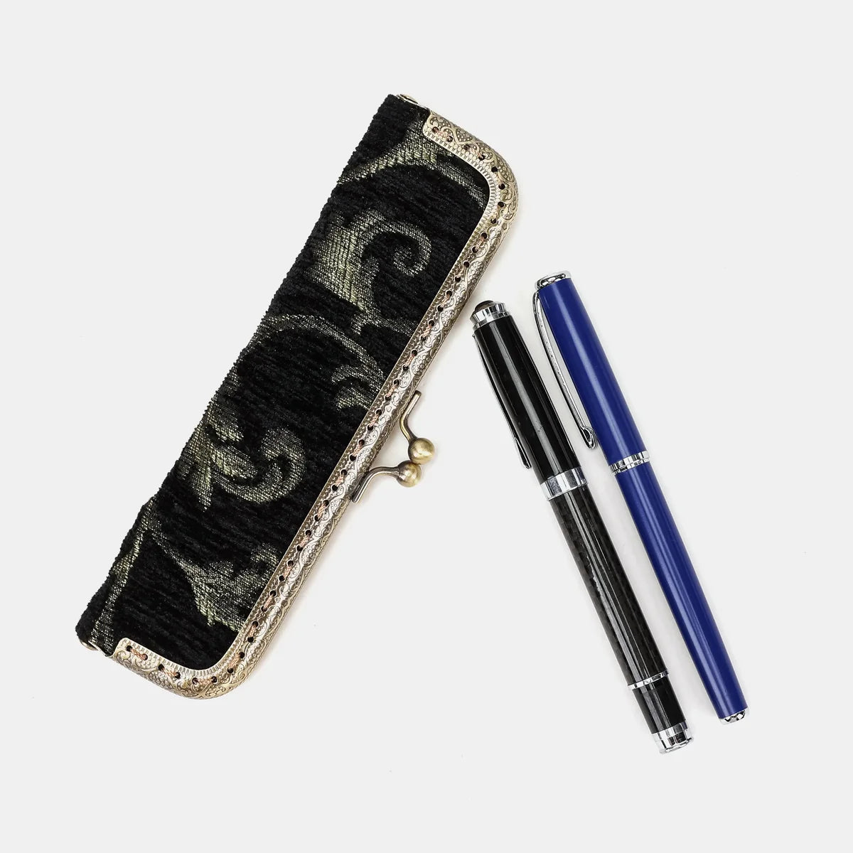 Vintage Scroll Black/Green Duo Pen Case