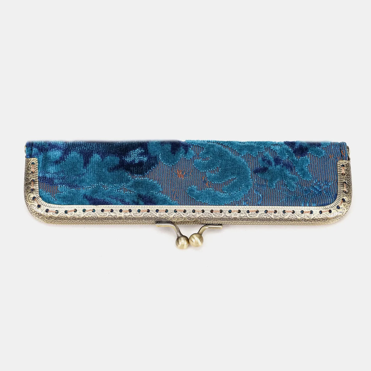 Burnout Velvet Revival Aqua Duo Pen Case