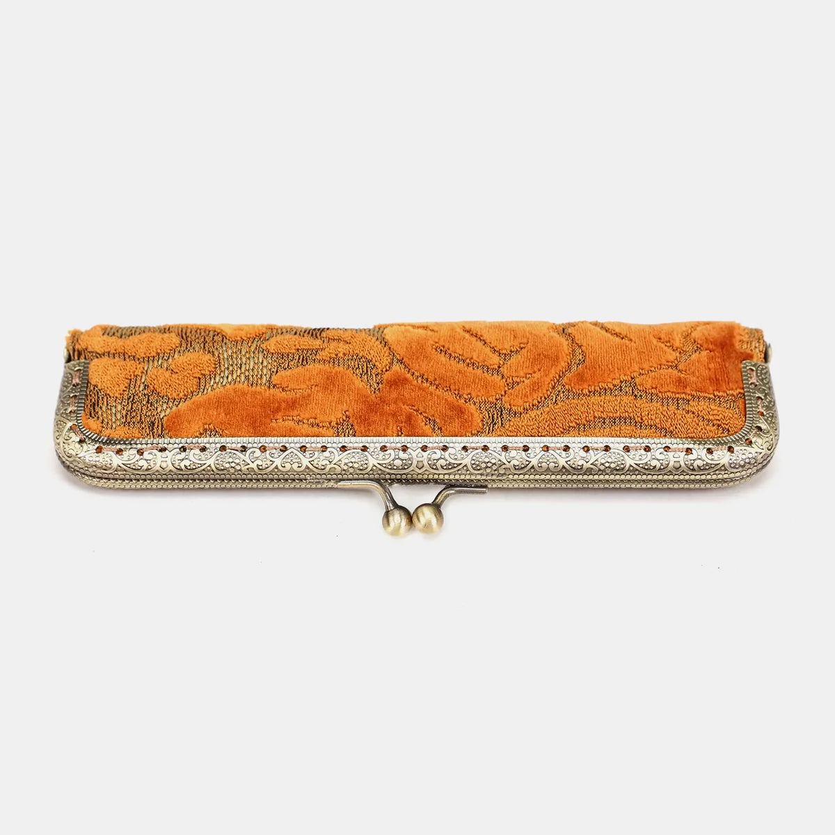 Burnout Velvet Orange Duo Pen Case