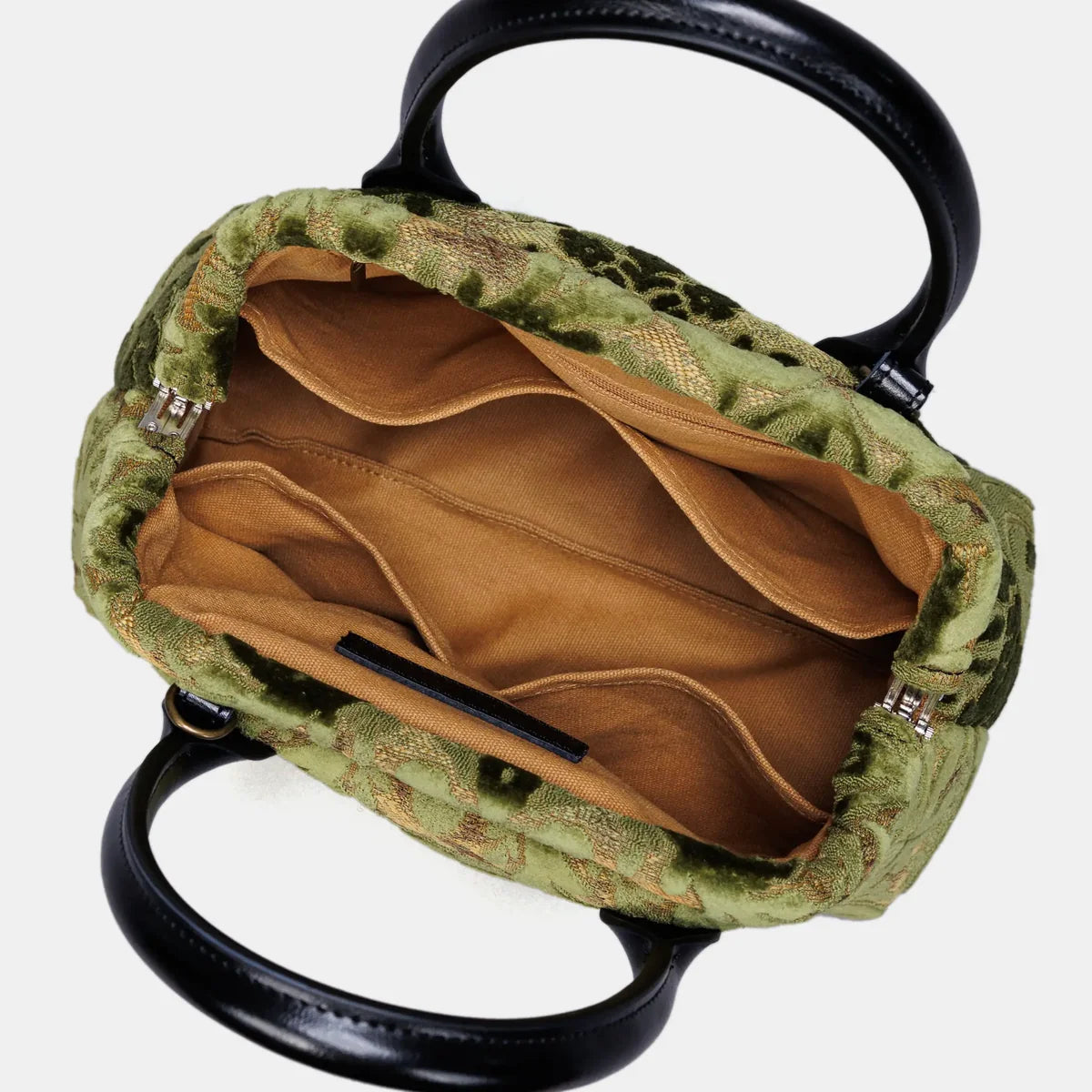 Burnout Velvet Fern Green Carpet Satchel