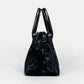 Burnout Velvet Black/Blue Carpet Satchel