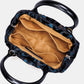 Burnout Velvet Black/Blue Carpet Satchel