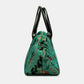 Burnout Velvet Jade Green Carpet Satchel