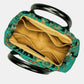 Burnout Velvet Jade Green Carpet Satchel