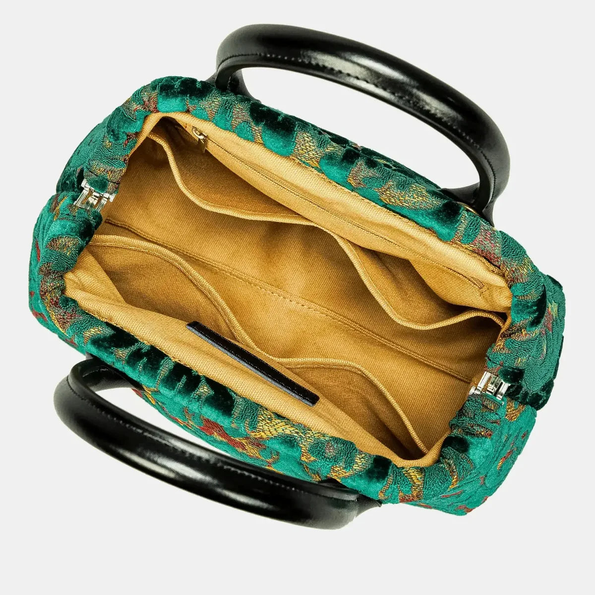 Burnout Velvet Jade Green Carpet Satchel