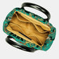 Burnout Velvet Jade Green Carpet Satchel