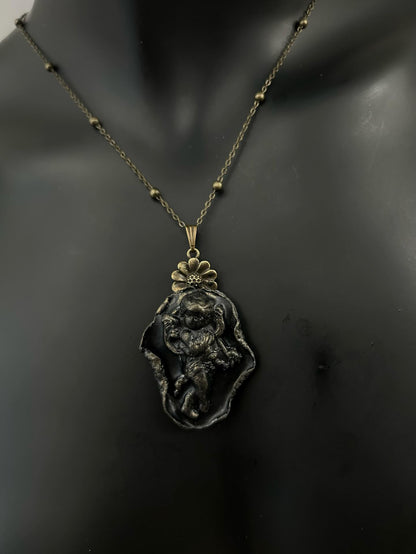 Black Cherub Necklace Collection (Clay and Brass)