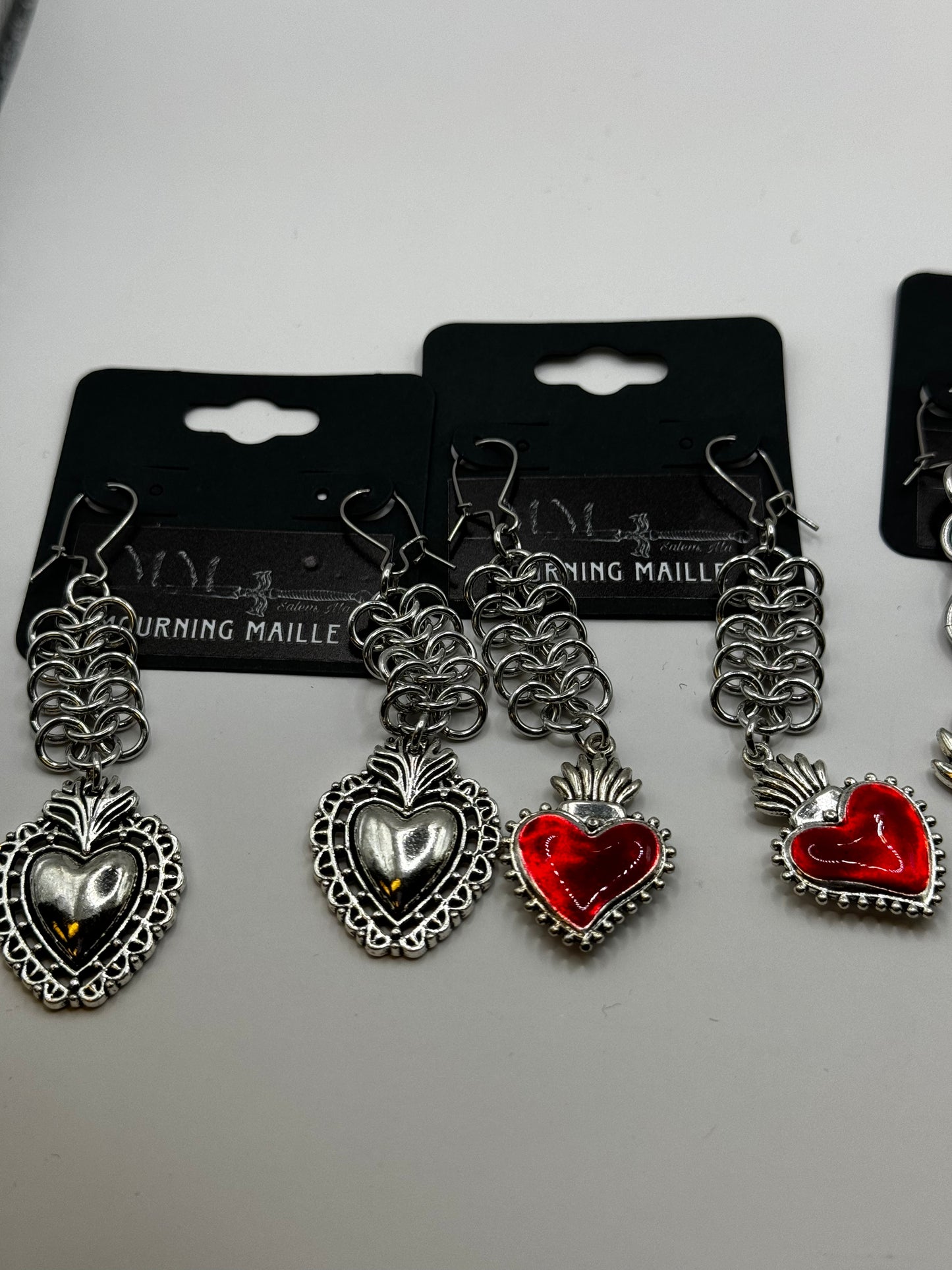 Mourning Maille Chain Earrings